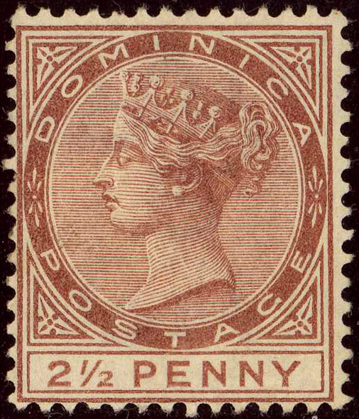 File:1884 2half red-brown Dominica unused Yv20 SG15.jpg