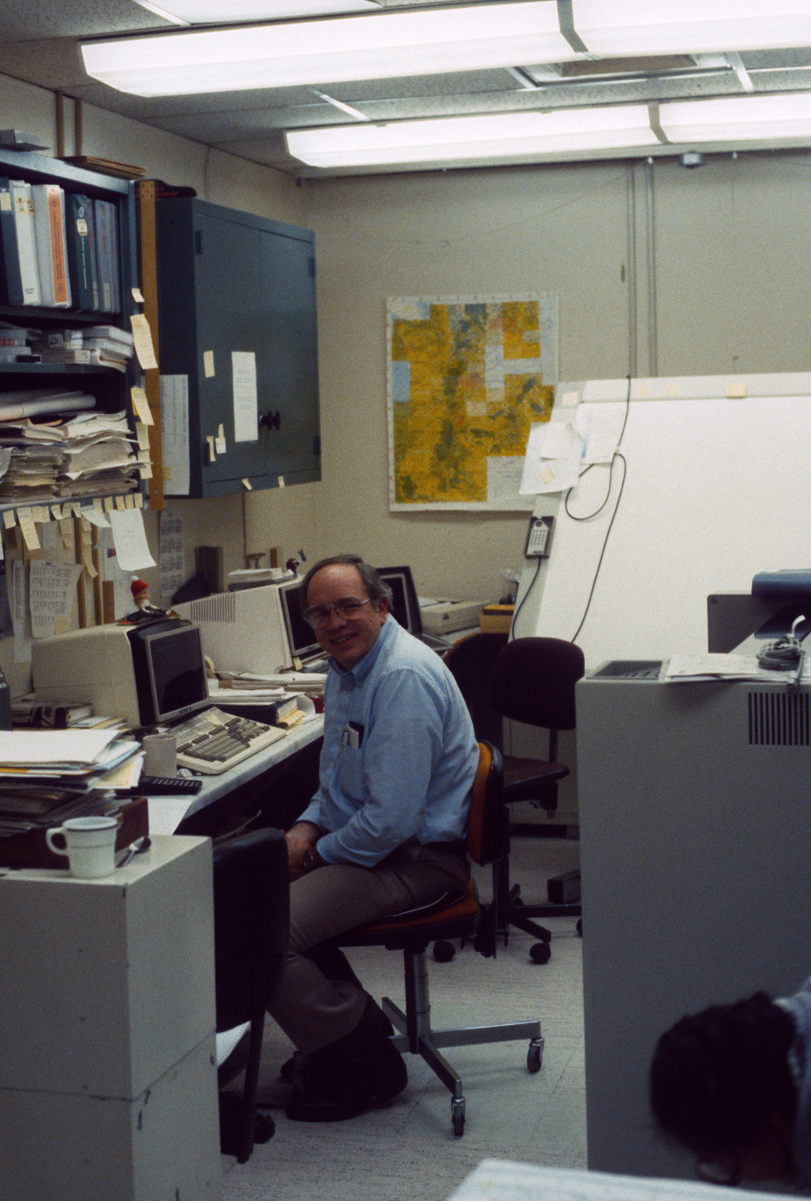 File 1989 Tommy Gregg With An Early Digitizing Table Behind Him