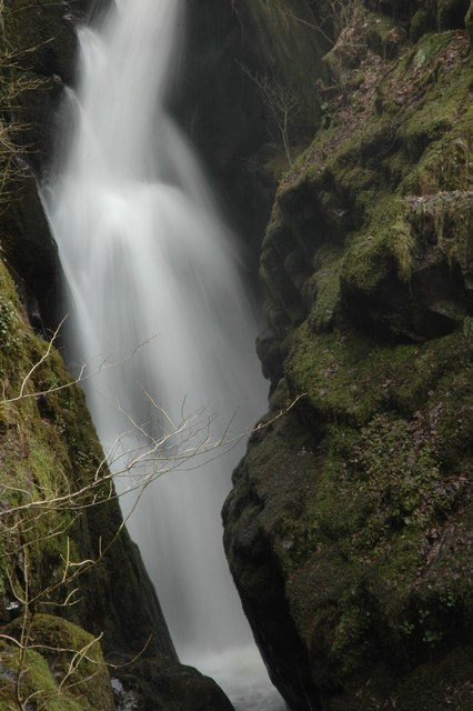 An image of the Aira Force waterfall in Cumbria.