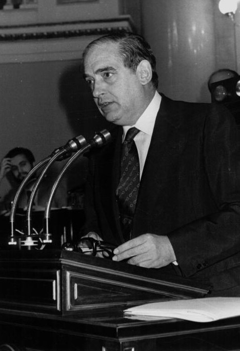 Antonio Fontán, the Spanish journalist who fought for [[Freedom of the press|press freedom]]. He later became the first President of the Senate, following the adoption of a democratic constitution.