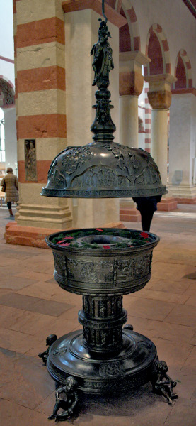 File:Baptismal font at St Michaels Church Hildesheim.jpg