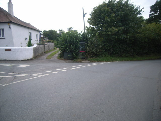 File:Junction and phone box at St. Bride's-super-Ely - geograph.org.uk - 563034.jpg