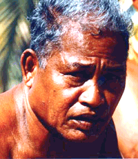 Navigator Mau Piailug (1932–2010) of Satawal island, Micronesia