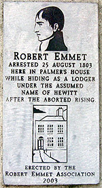 Plaque to Robert Emmet on Harold's Cross Road. Robert Emmet plaque on Harold's Cross Road, Dublin.jpg