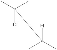 Figure 5: Sawhorse projection of 2-chloro-2,3-dimethylbutane showing Cl and H anti-periplanar. Sawhorse projection showing Cl and H anti-periplanar.jpg