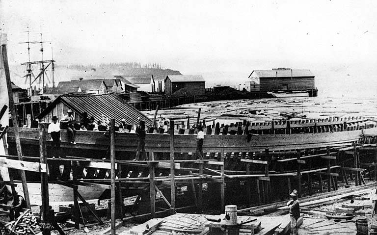 File:Sidewheel steamboat GEO E STARR under construction at the William Hammond shipyard, Seattle (CURTIS 1124).jpeg