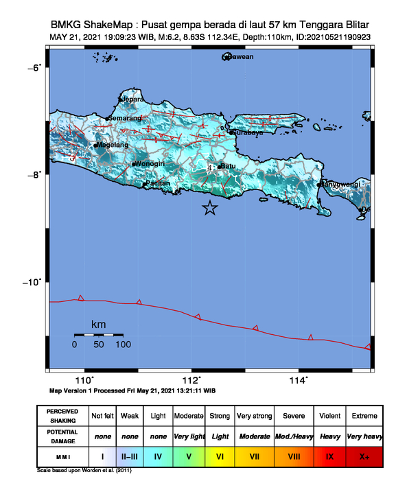 Gempa Bumi Jawa Timur Mei 2021 Wikipedia Bahasa Melayu Ensiklopedia Bebas