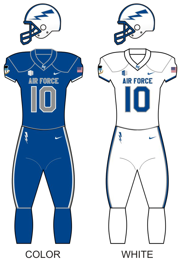 Air Force Falcons Team-Issued #89 Blue Jersey with 150 Patch from the 2019  NCAA Football Season