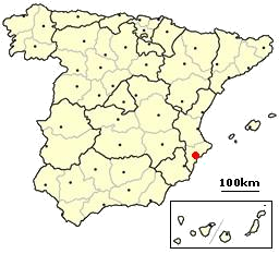 Català: Localització d'Alacant a l'Estat Espanyol Español: Localización de Alicante en España Français : Localisation d'Alicante en Espagne