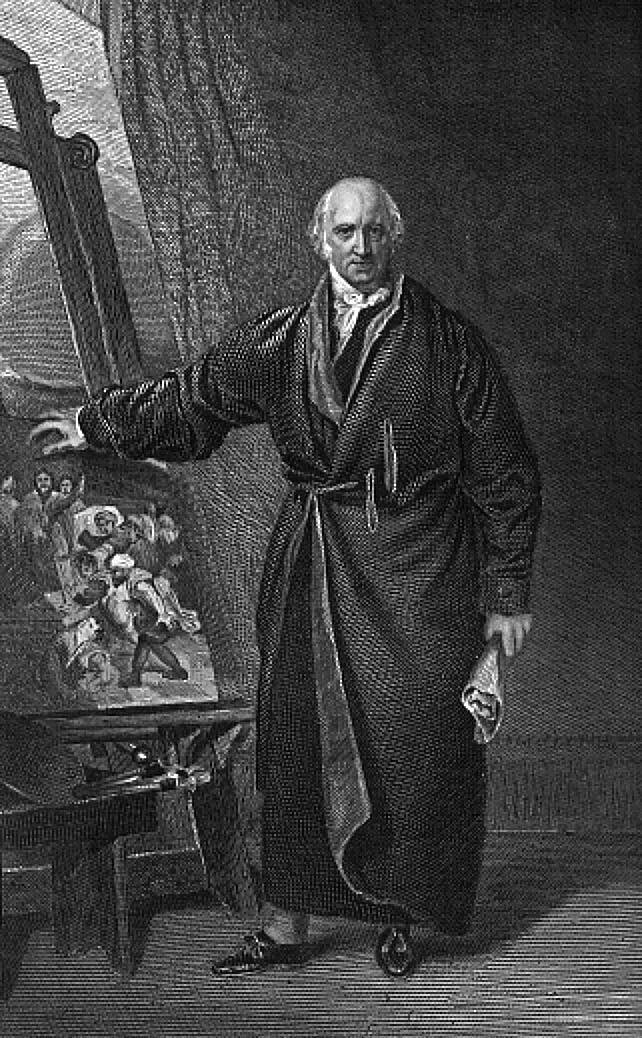 An 1877 portrait engraving of [[Benjamin West