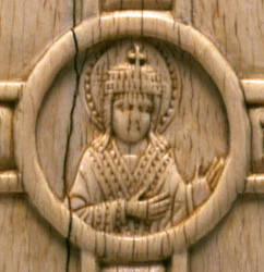 Depiction of a young Romanos II on a Ivory plaque, c. 945–959.[11]