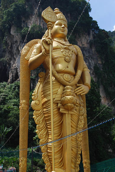 Murugan statue with Vel at [[Batu Caves]], [[Malaysia]]