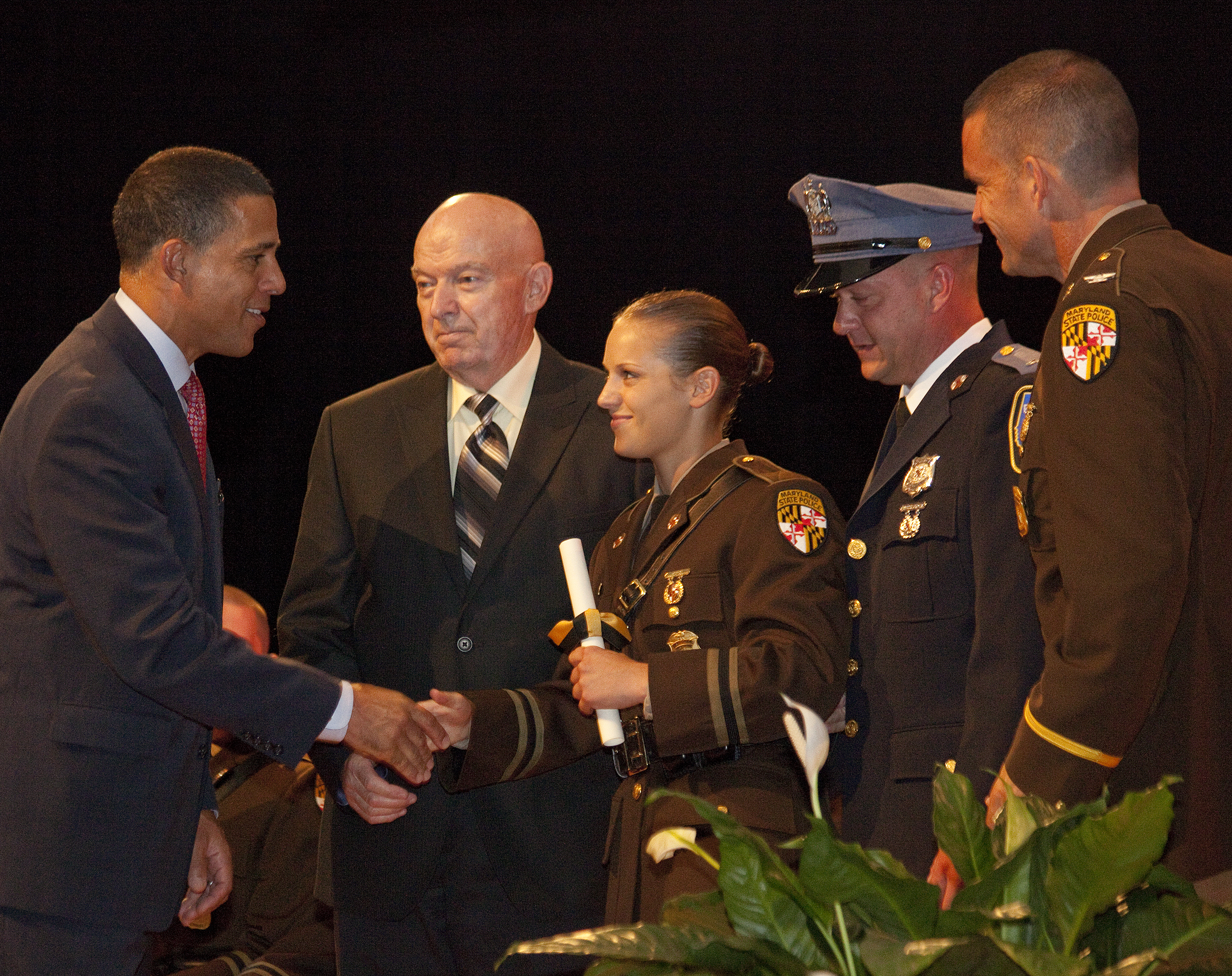 Former Lt. Governor Anthony Brown delivers Commencement Address at the 138th Maryland State Police Trooper Graduation, 2012.