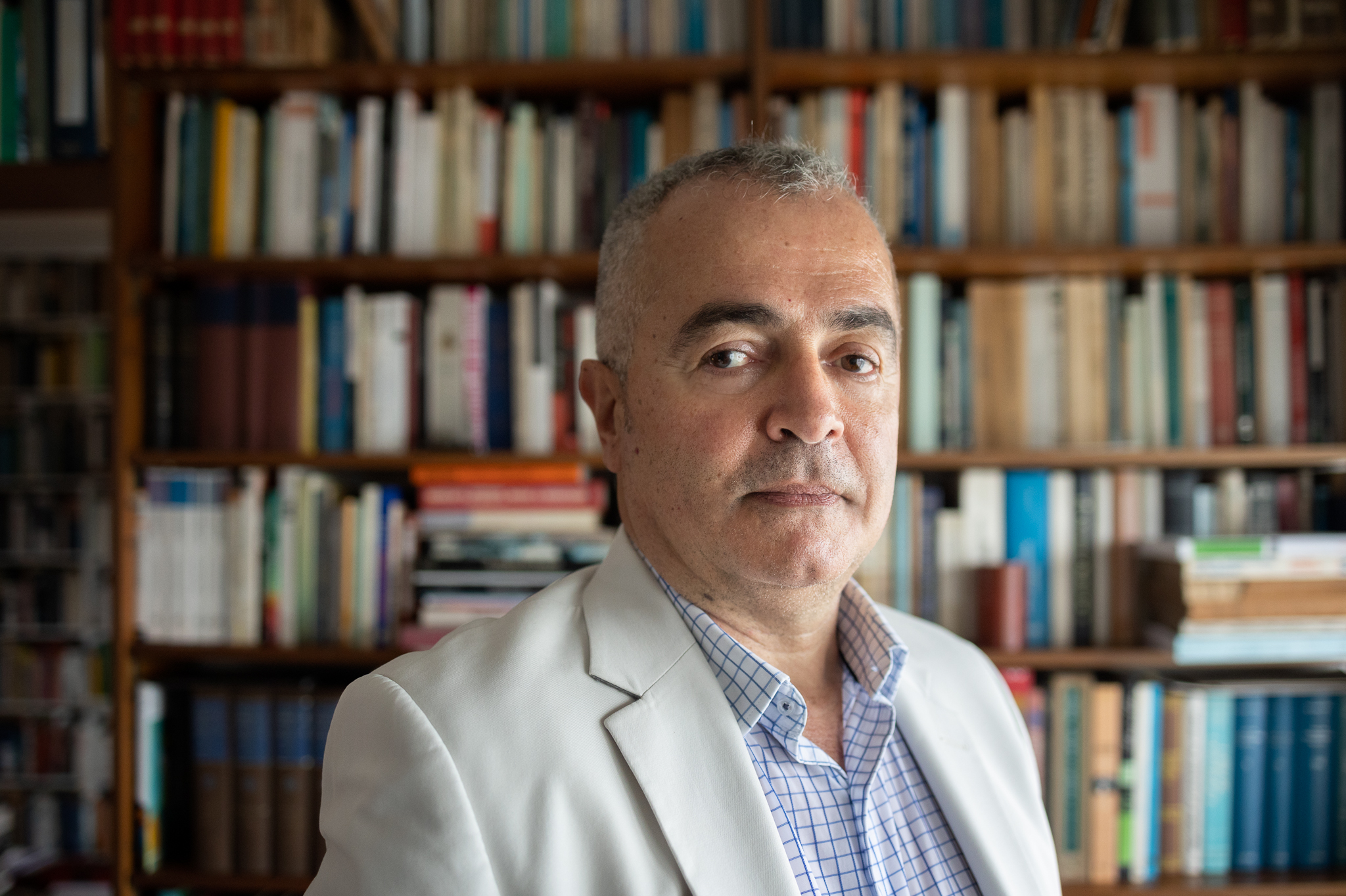 Borba Casella at his personal library