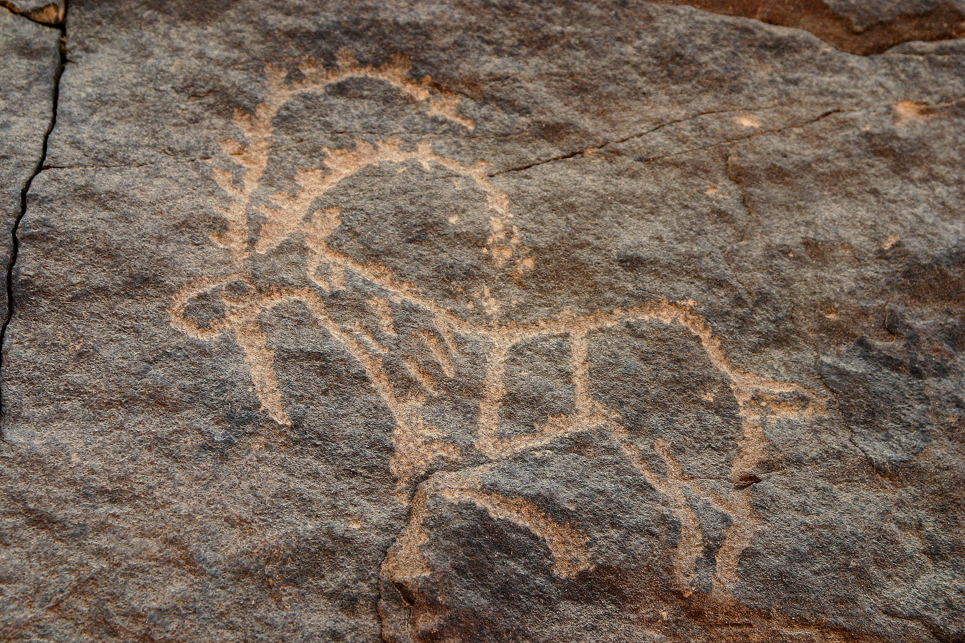 Petroglyph at Bir Hima in Saudi Arabia