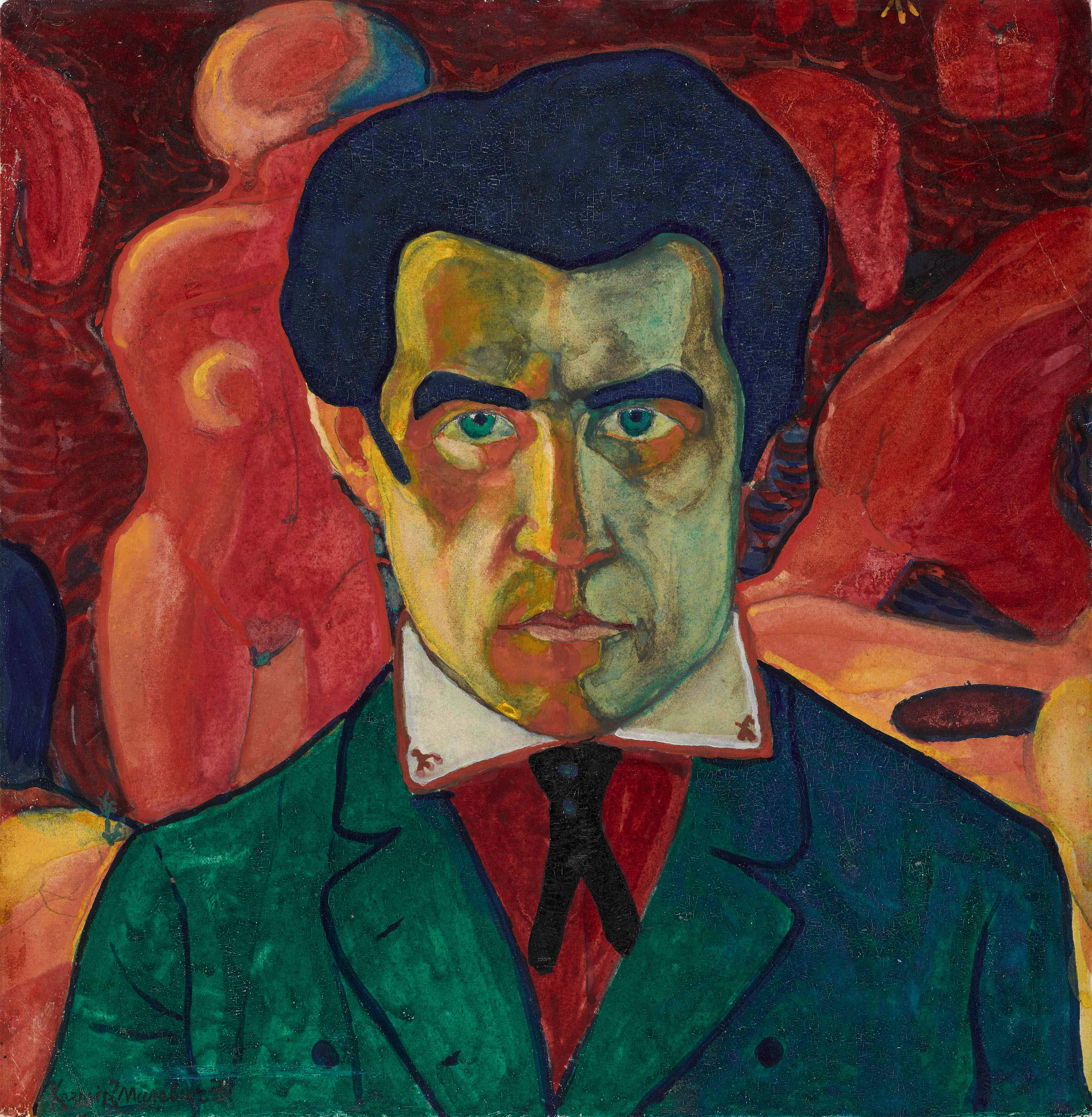 Kazimir Malevich, Self-portrait, 1910, Tretyakov Gallery, Moscow, Russia. Wikimedia Commons (public domain).