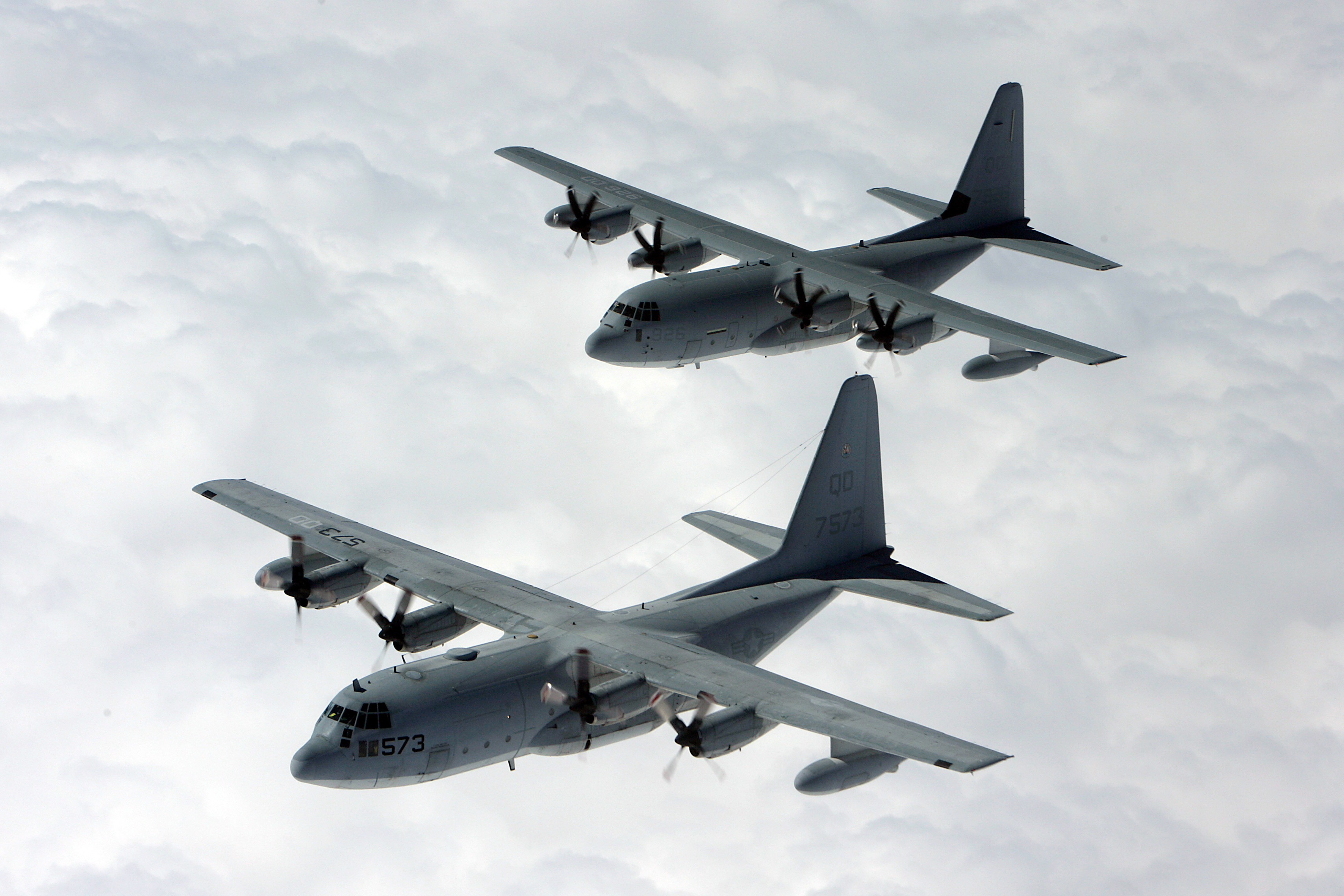 Poster Many Sizes; U.S Marine Corps C-130 Hercules Aircraft With The Blue Ange 
