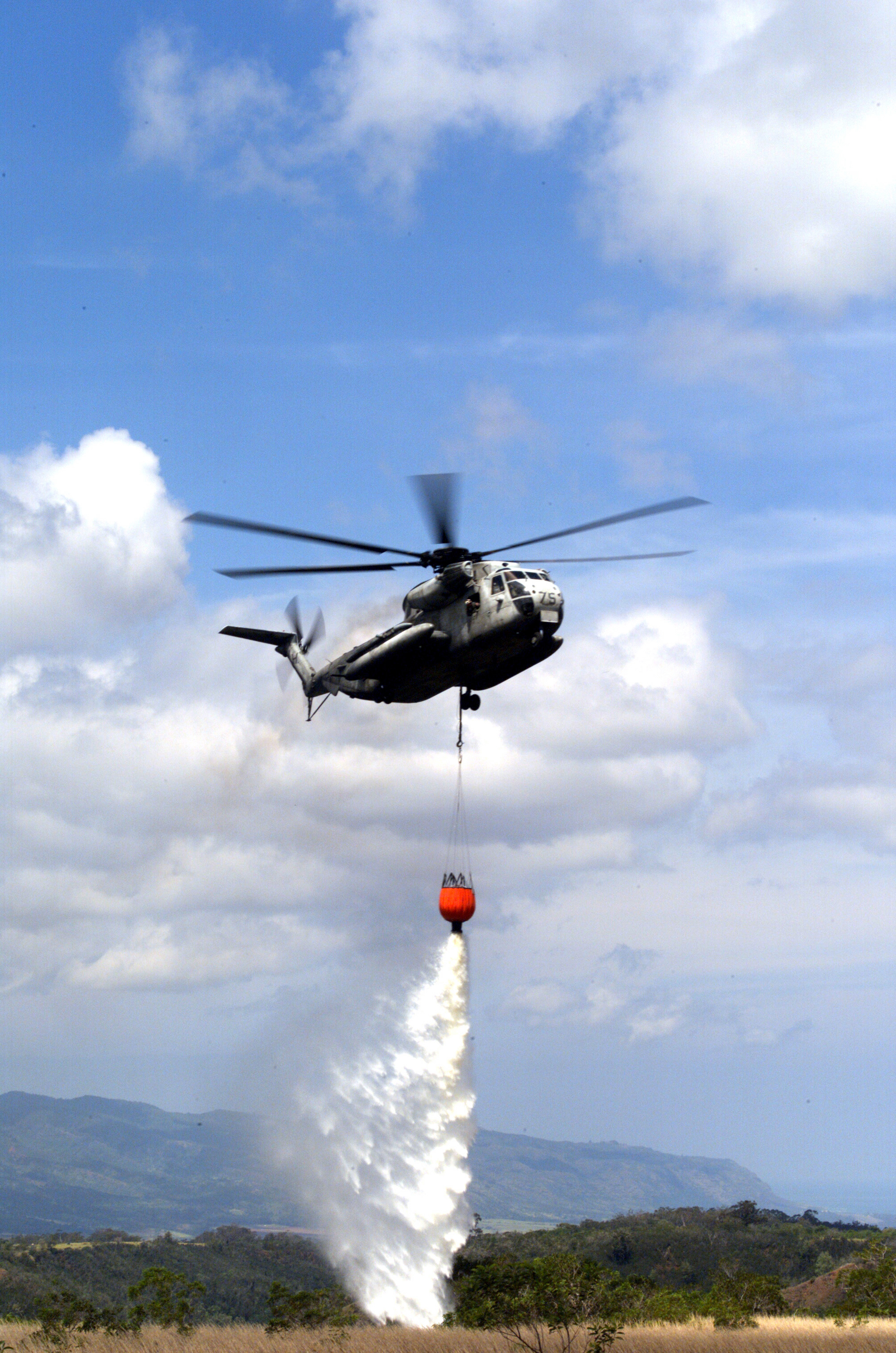 US_Navy_030501-M-4588D-011_A_CH-53D_Sea_Stallion_assigned_to_Marine_Heavy_Helicopter_Squadron_Four_Six_Three_(HMH-463)_performs_fire_fighting_drills.jpg