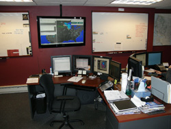 A small airline's dispatch office.