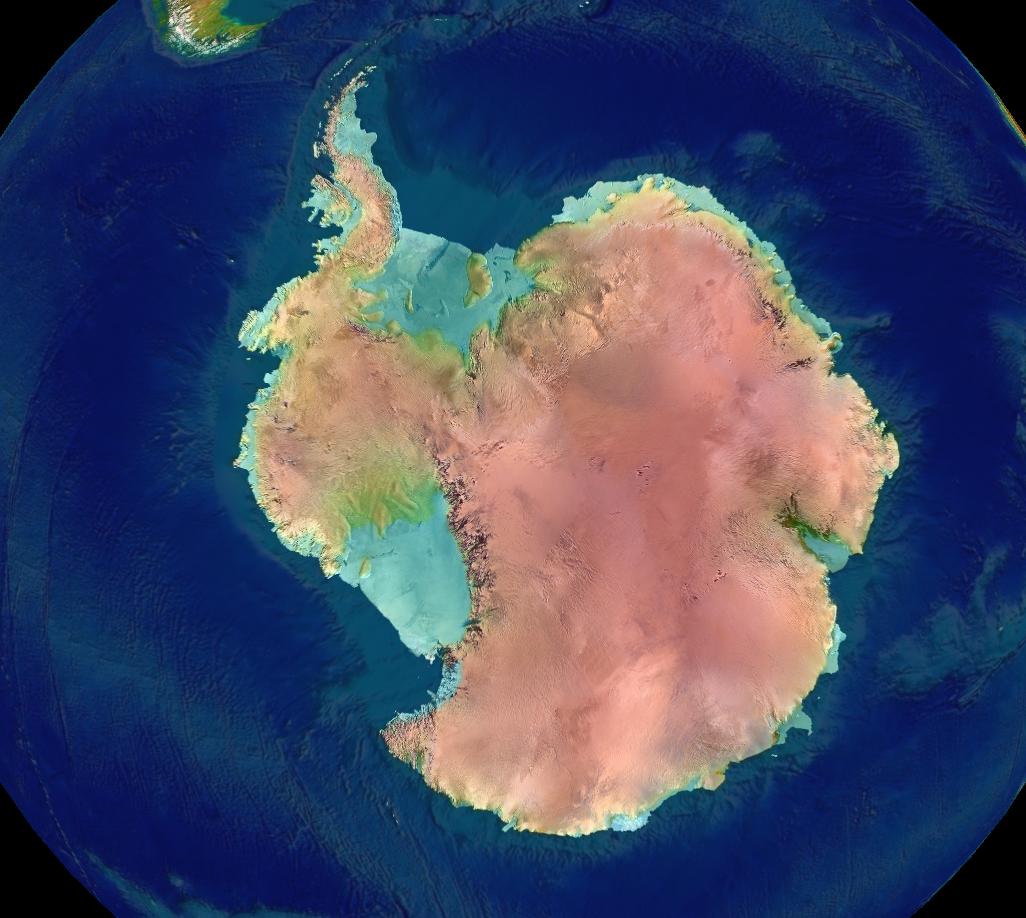 antarctica outline on earth