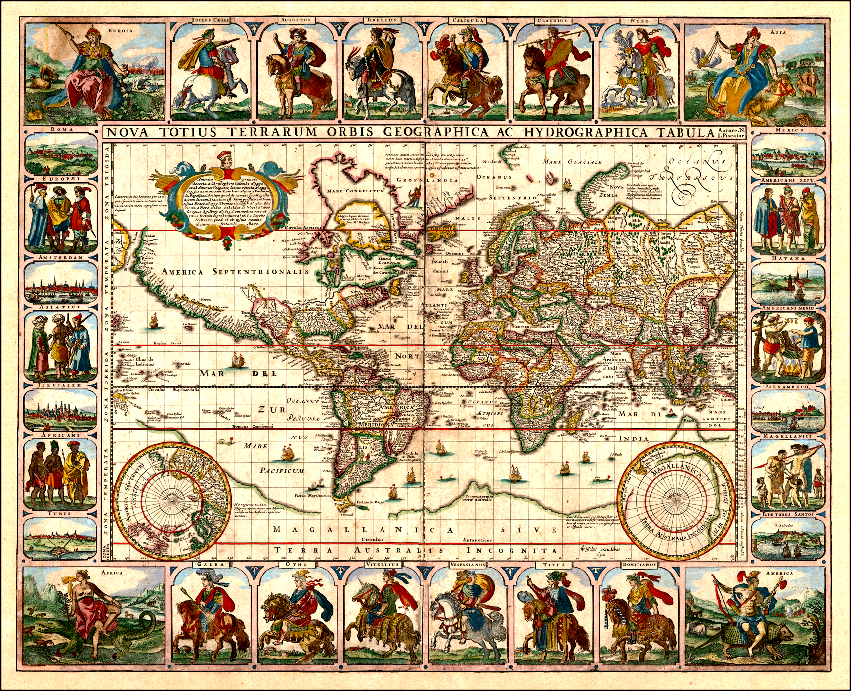 World Map 1400 Years Ago File:claes Visscher's World Map.jpg - Wikimedia Commons