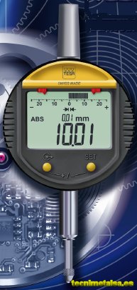 Reloj comparador métrico para medir de ejes con gran precisión.