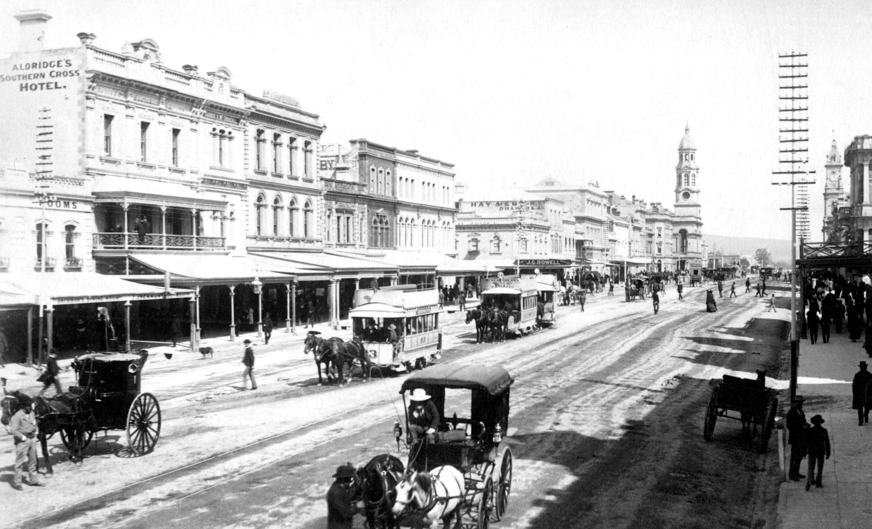 File Horse Trams And Carriages King William Street Adelaide Ca