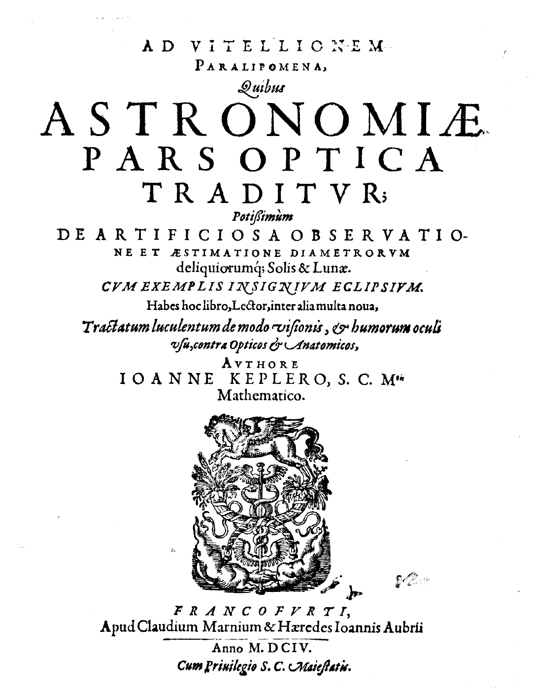 ''Astronomiae pars optica''