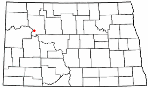 Location of New Town, North Dakota