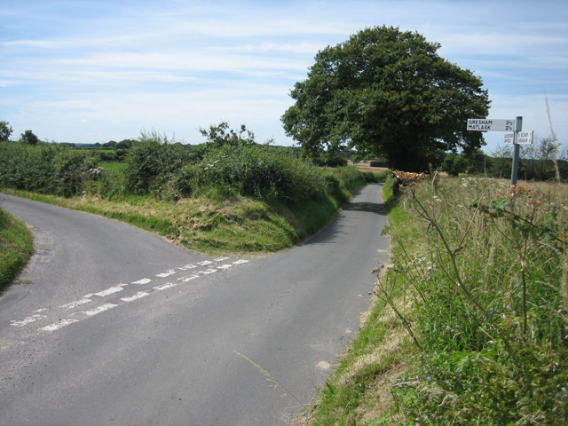 File:Y-junction heading south to Matlaske (left) or Baconsthorpe (right) - geograph.org.uk - 515688.jpg