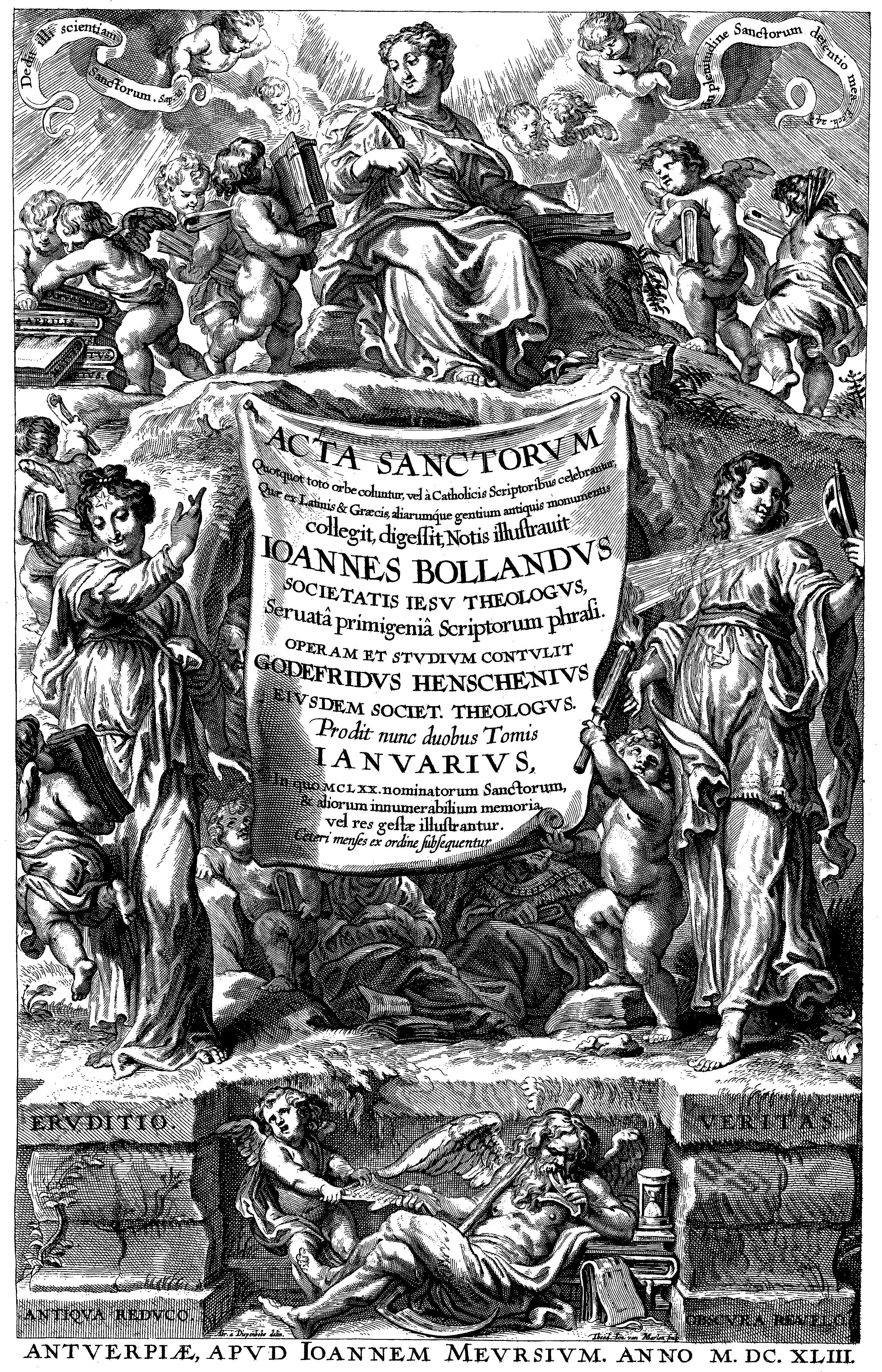 Titelblatt des 1 Bandes der von den Bollandisten herausgegebenen Acta Sanctorum, 1643