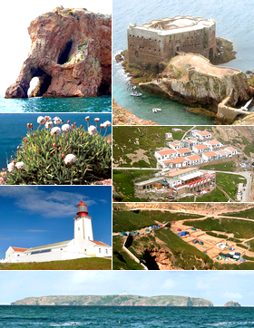 Diferentes vistas del archipiélago de las Berlengas.