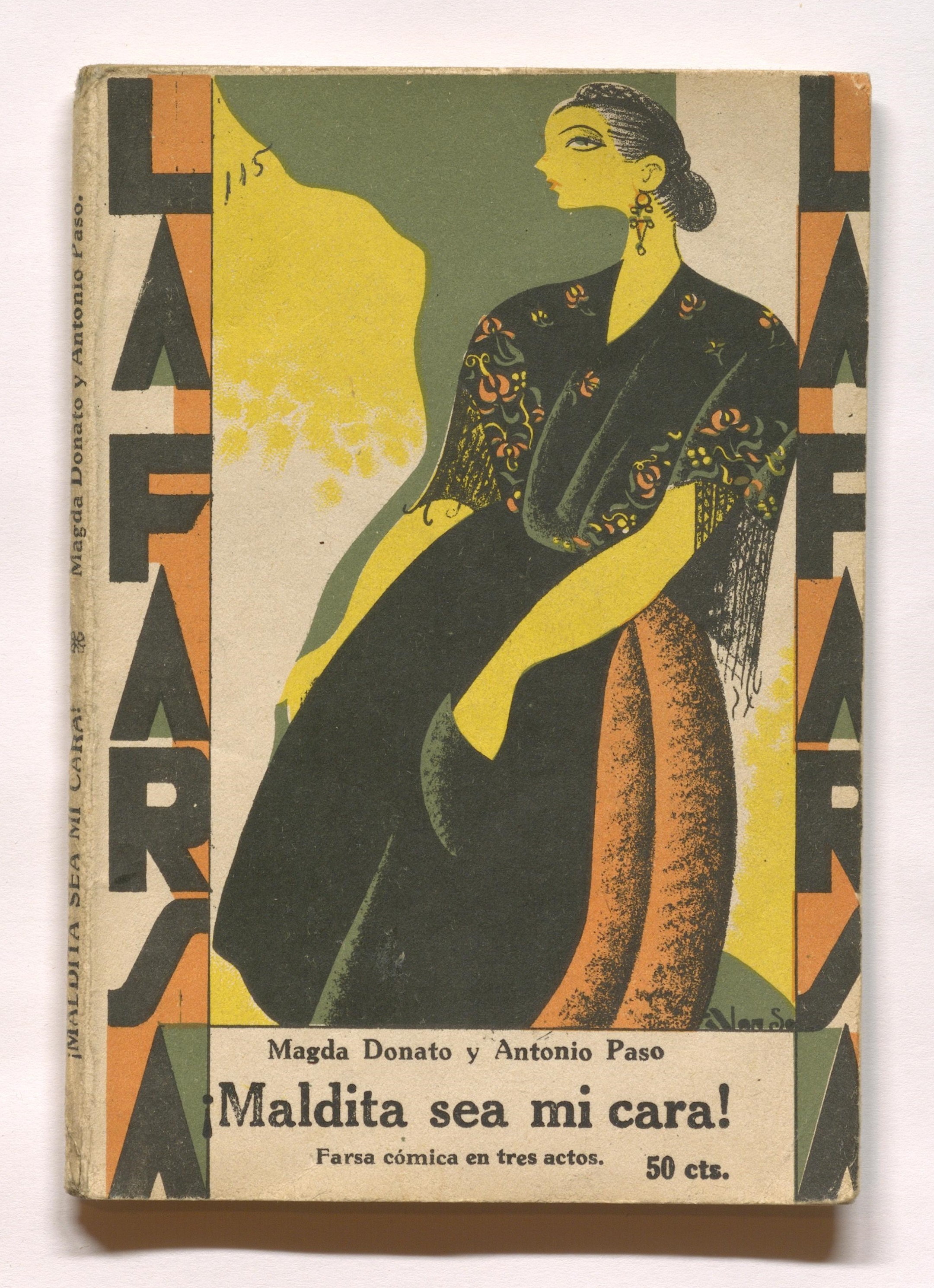 Portada de ''¡Maldita sea mi cara!'' de Magda Donato y Antonio Paso (1929)