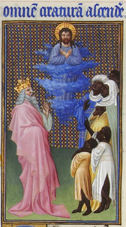 Folio 27v - David Imagines Christ Elevated Above All Other Beings.jpg