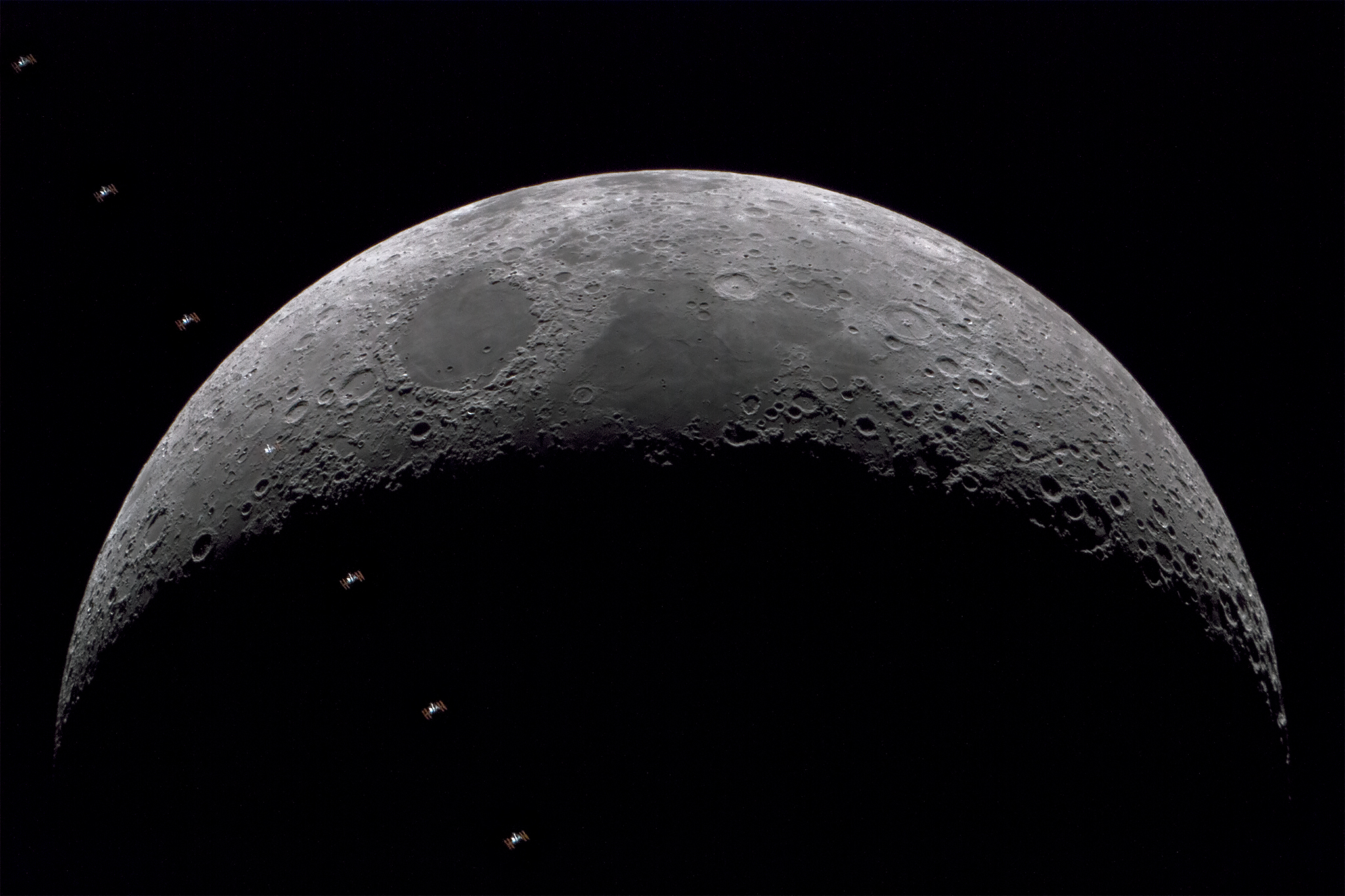 international space station moon