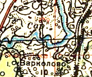 Деревня Варкалово на карте 1931 года