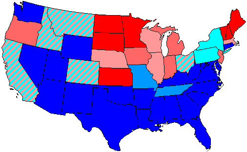 House seats by party holding plurality in state     80+% Democratic    80+% Republican     60+% to 80% Democratic    60+% to 80% Republican     Up to 60% Democratic    Up to 60% Republican