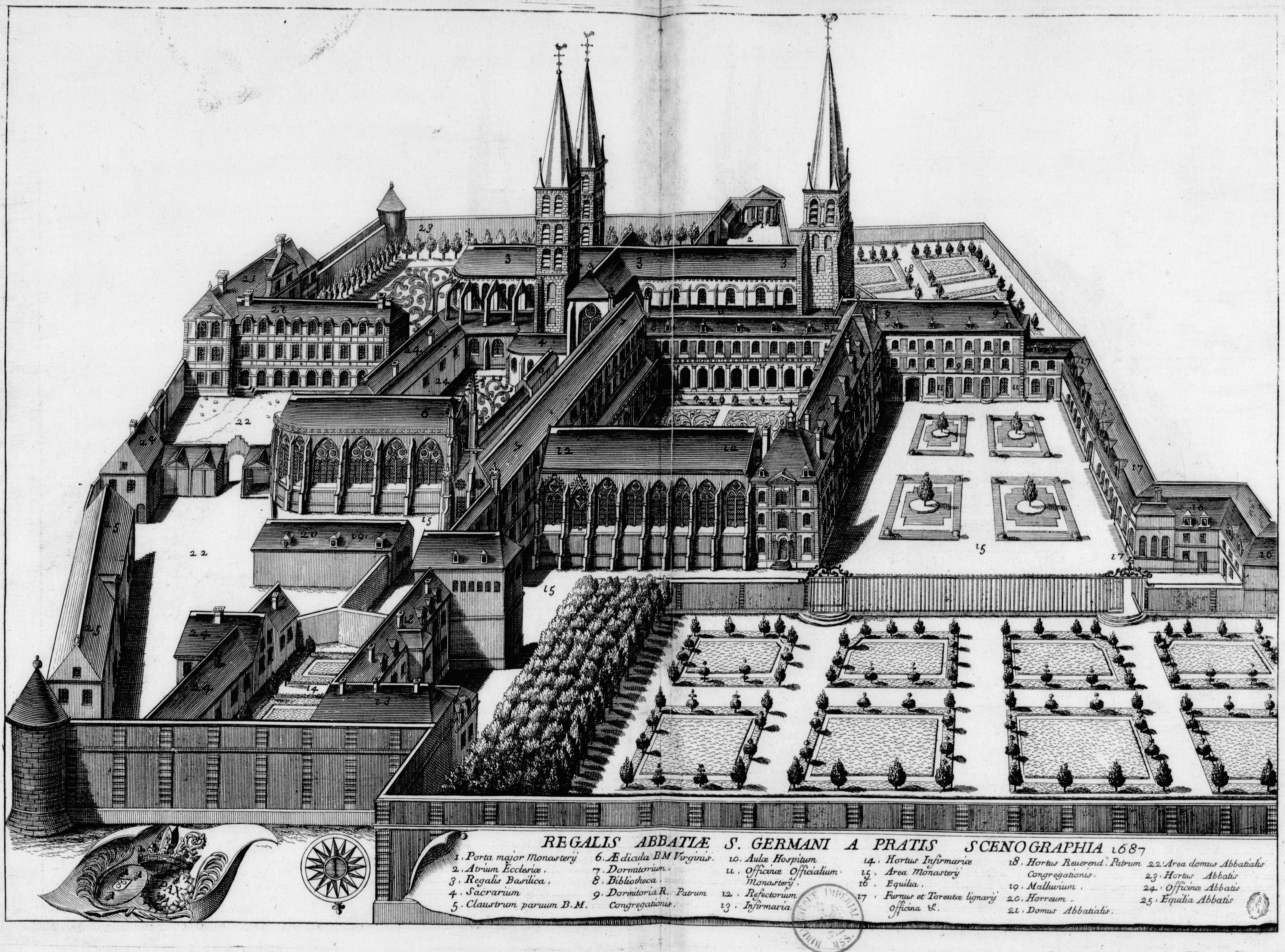 Abbaye Saint Germain des Prés en 1687