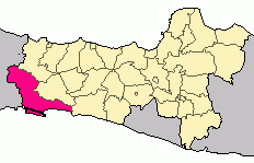 Peta kabupatén Cilacap di Jawa Tengah