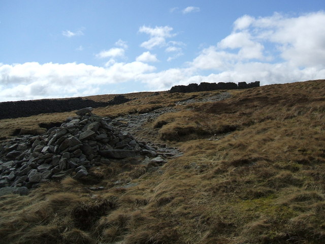 File:Old wall near the top of Firth Fell. - geograph.org.uk - 732208.jpg