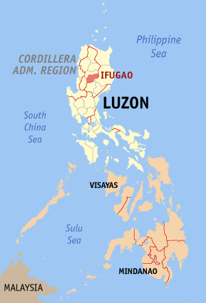 Мапа на Филипините со факти за Ифугао highlighted