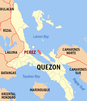 Mapa han Quezon nga nagpapakita kon hain nahimutang an Perez