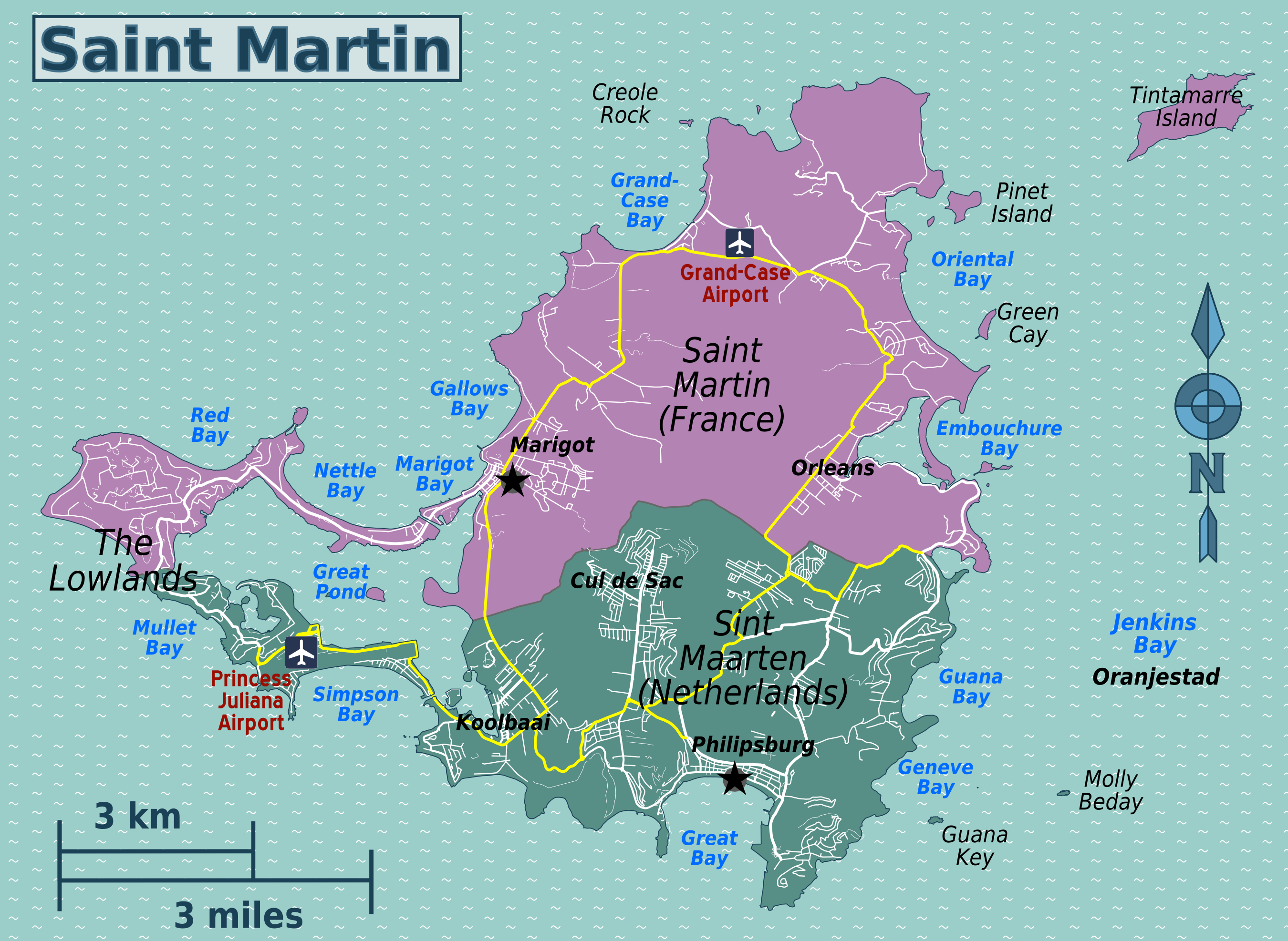 Map Of Sint Maarten File:saint Martin Travel Map.png – Travel Guide At Wikivoyage