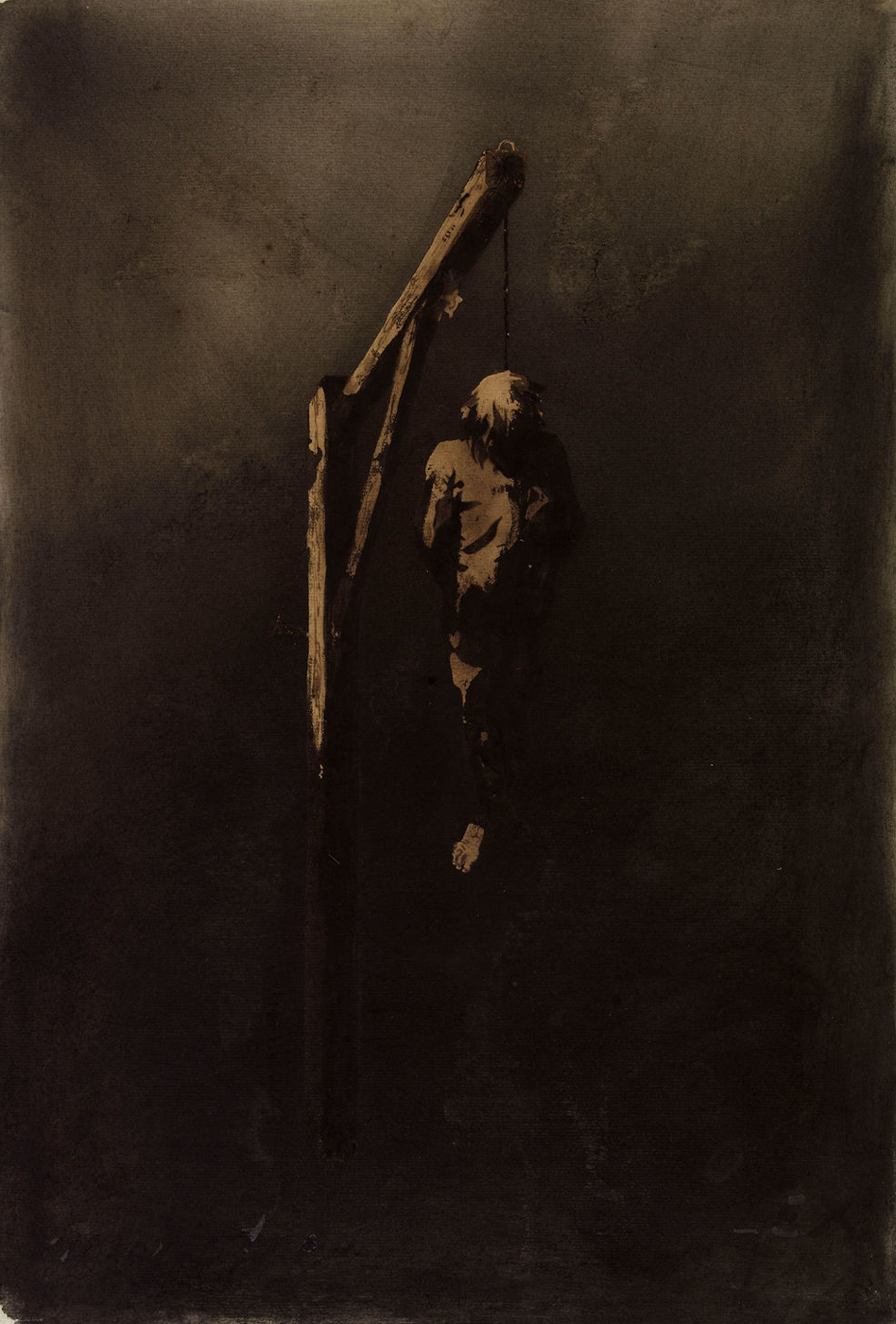 File:Victor Hugo, Hanged Man (1854), ink wash, graphite, charcoal, and  gouache on paper, 50.8 × 34.9 cm., Maisons de Victor Hugo, Paris.jpg -  Wikimedia Commons