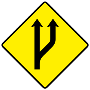 File:W100 Start of Passing Lane - Warning Sign Ireland.png