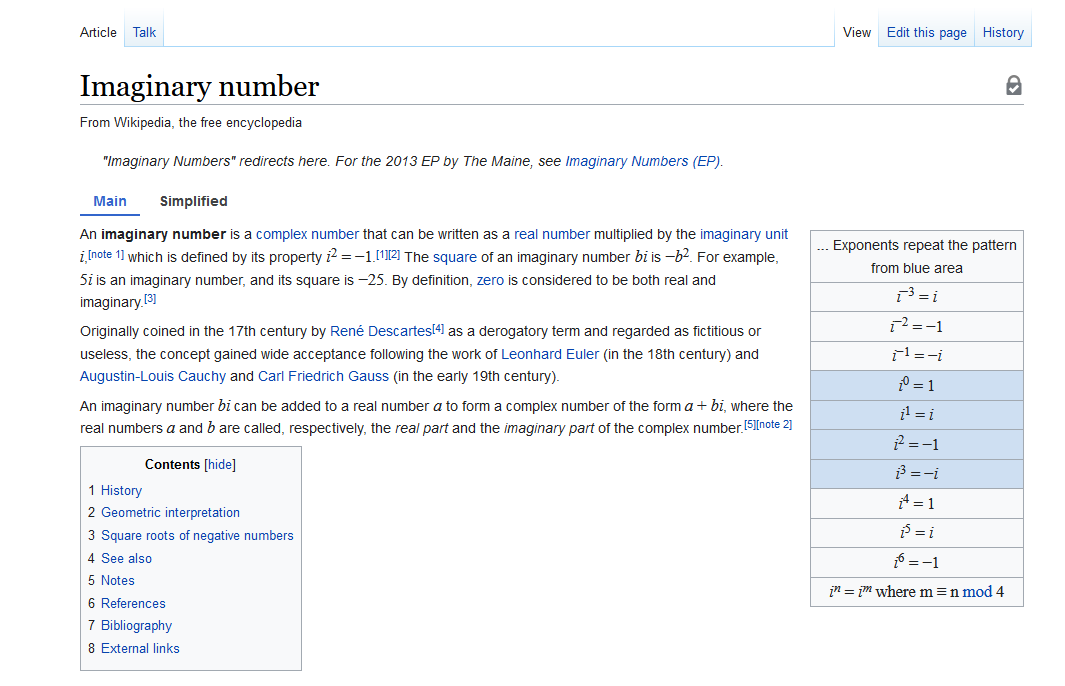 Article wikipedia. Lead Section.