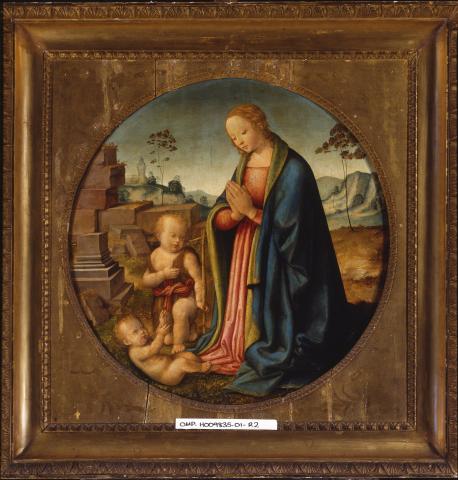 File:7 Botticini Raffaello Adorazione del Bambino con san Giovannino 70cm 1500-1520 Sotheby's 1991.jpg