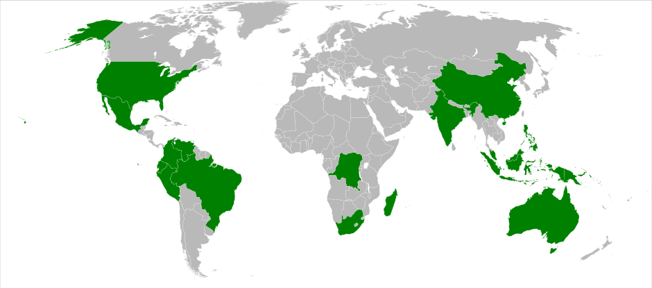 The term megadiverse  country refers to any one of a group of nations that harbor the majority of Earth's species and high numbers of endemic species.