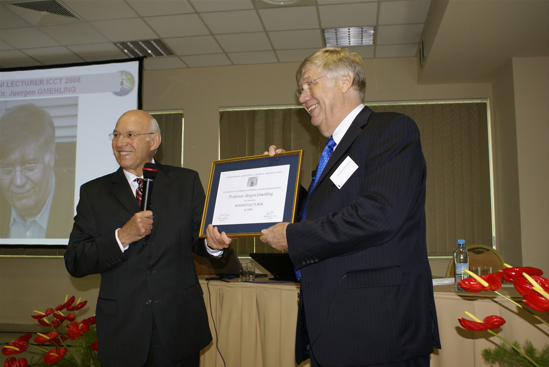 Rossini Lectureship Award; left: J.-P. E. Grolier; right: J. Gmehling