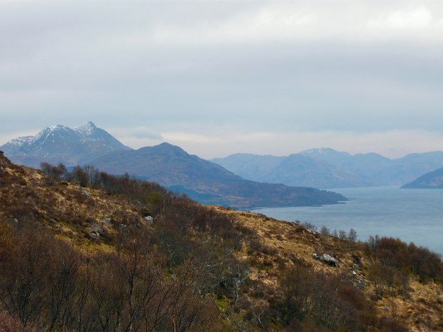 File:The slopes of Beinn Bhreac to Loch Hourn and Beinn Sgritheall - geograph.org.uk - 863342.jpg